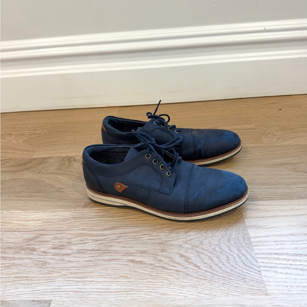 B-52 by Bullboxer Boys Kids Blue Oxford Dress Shoes